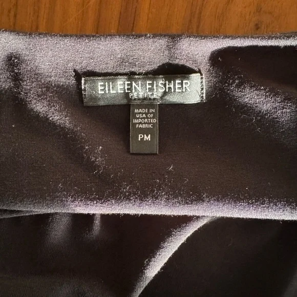 Eileen Fisher Women's Size Petite Medium Black Scoop Neck Sleeveless Midi Dress - Picture 6 of 6